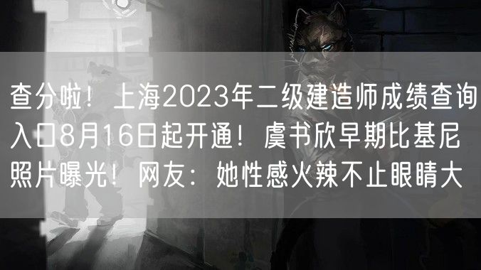 查分啦！上海2023年二级建造师成绩查询入口8月16日起开通！虞书欣早期比基尼照片曝光！网友：她性感火辣不止眼睛大
